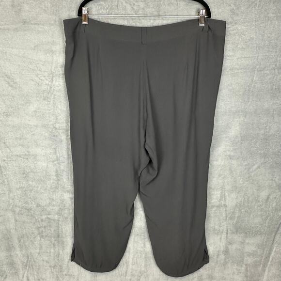 Eileen Fisher Pants Womens Extra Large Gray 100% Silk Crop Neutral Minimalist - Picture 8 of 15